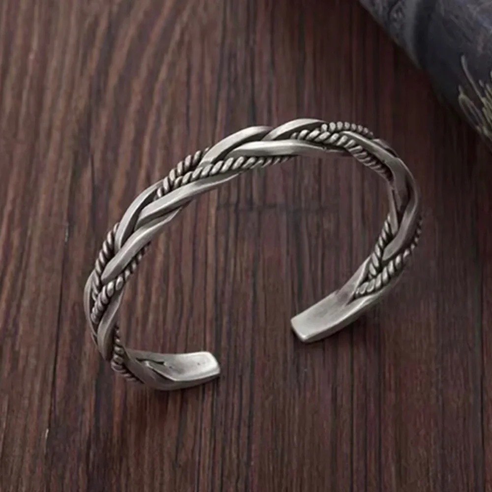 Sterling silver Twisted Rope Cuff Bracelet